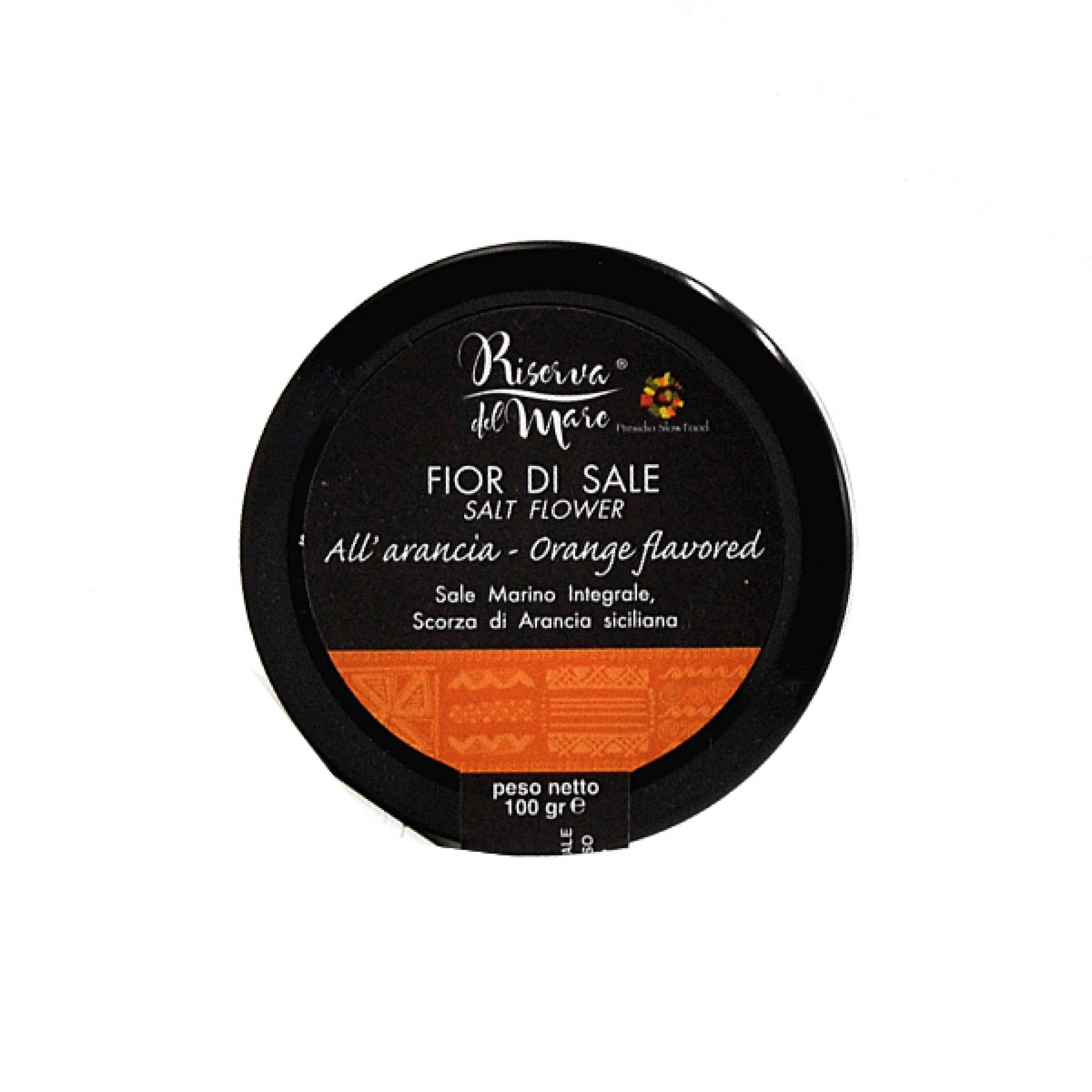 Fior di sale marino artigianale di Trapani (aromatizzato arancia)