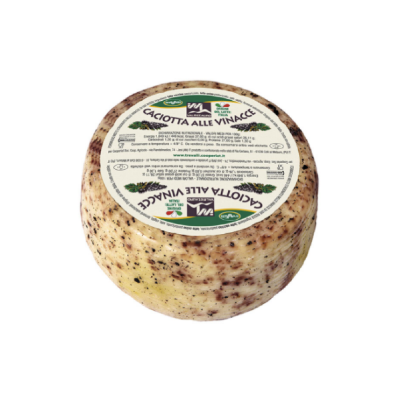 Caciotta alle Vinacce porzionata da 300 g ca.