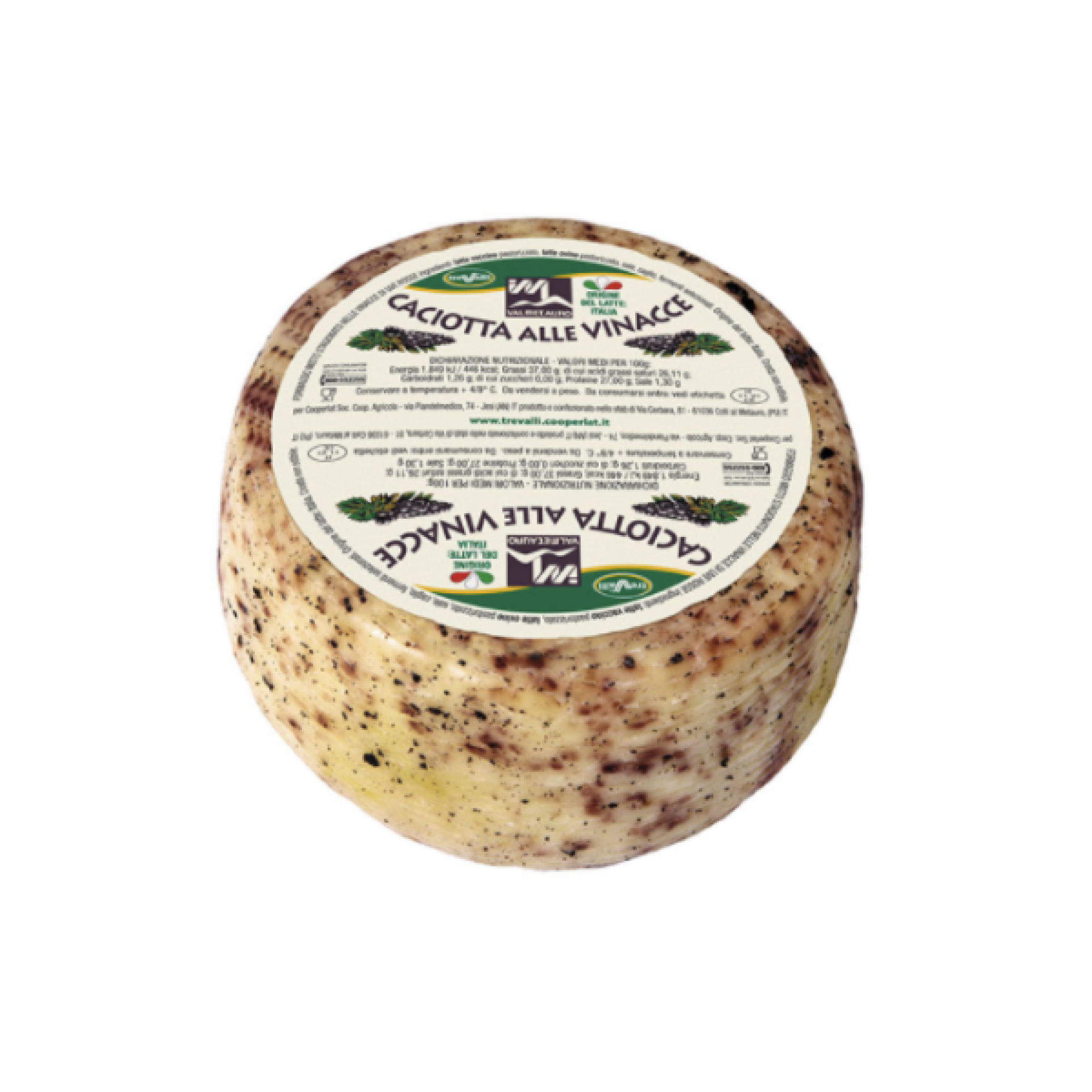Caciotta alle Vinacce porzionata da 300 g ca.