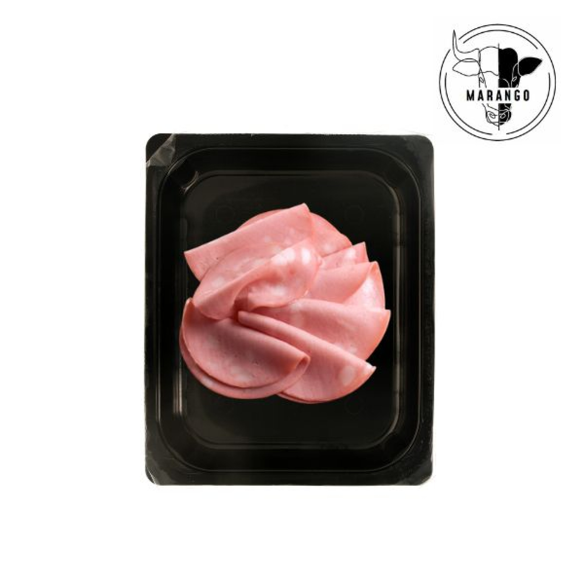 Mortazza (Mortadella) di bovino adulto incrocio “Angus marezzato” con pistacchio a fette 150 g ca.