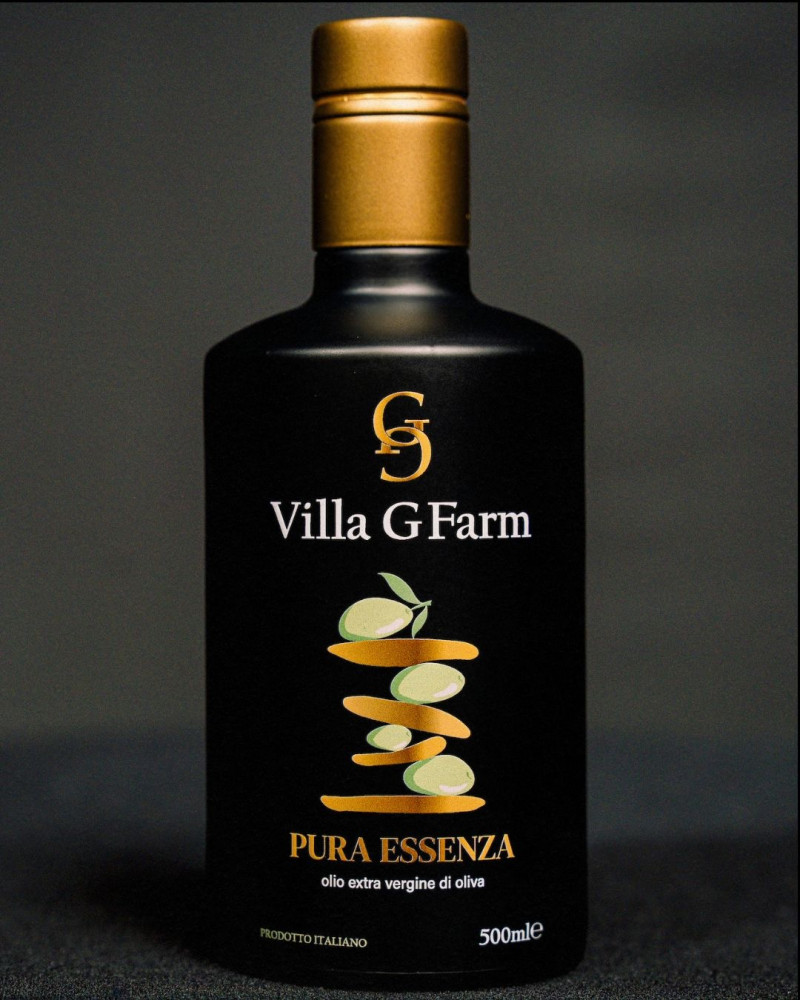 Pura essenza olio extra vergine di oliva da 500 ml (bottiglia nera)
