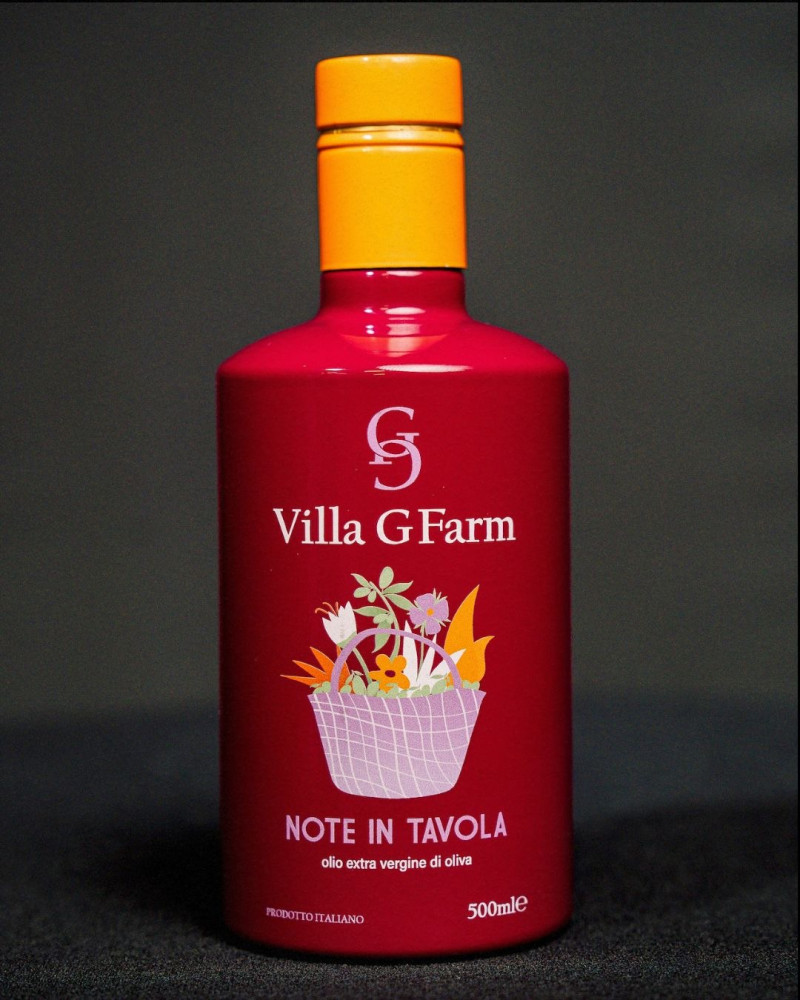 Note in tavola olio extravergine d’oliva da 500ml (bottiglia viola)